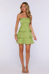 Delicate Dreams Strapless Mini Dress Green