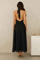 Driftwood Dream Halter Maxi Dress Black