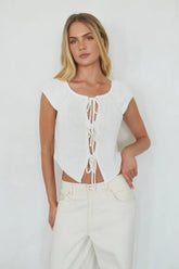 Bettina Front Tie Knit Top