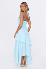 Styled For Tonight Halter Midi Dress Aqua