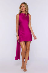 Award Season Look Satin Mini Dress Fuchsia