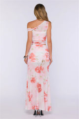 Good Idea Mesh Maxi Skirt Pink Floral