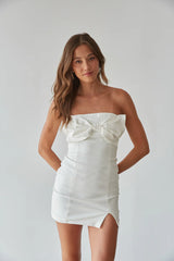 Mina Strapless Bow Bodycon Mini Dress