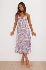 Blooming Scent Midi Dress White