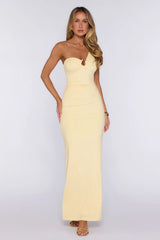 Dreamers Delight One Shoulder Maxi Dress Yellow