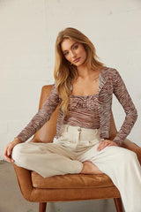 Halle Zebra Mesh Cardigan Set