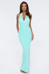 Powerful Silhouette Halter Maxi Dress Mint