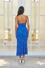 Effortlessly Me Mesh Midi Dress Blue