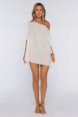 Sheer Chiffon Poncho White