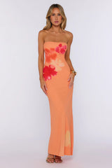 Seaside Styling Strapless Maxi Dress Apricot