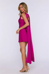 Award Season Look Satin Mini Dress Fuchsia
