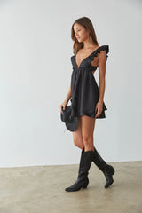 Evelyn Open Back Babydoll Mini Dress