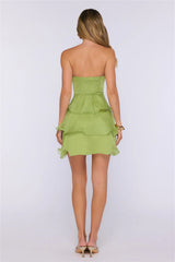 Delicate Dreams Strapless Mini Dress Green