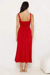 Velvet Kiss Midi Dress Red