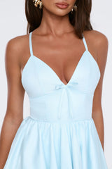 Moon Over Petals Mini Dress Blue