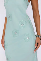 Enchanted Florals Strapless Maxi Dress Sage