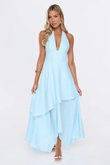 Styled For Tonight Halter Midi Dress Aqua