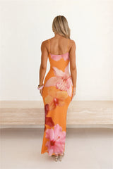 Sunset Sangria Mesh Maxi Dress Orange