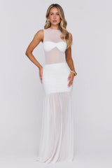 Sheer Glow Mesh Top Ivory