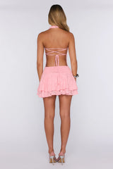 Wildflower Lane Halter Mini Dress Pink