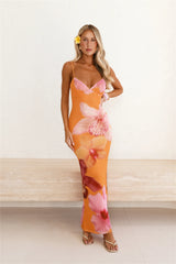 Sunset Sangria Mesh Maxi Dress Orange