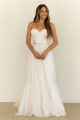First Kiss Feeling Strapless Maxi Dress Pink