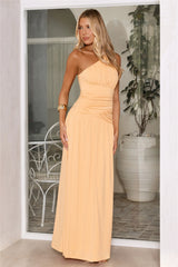 Secret Dazzle One Shoulder Maxi Dress Orange