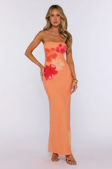 Seaside Styling Strapless Maxi Dress Apricot