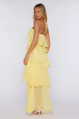 Dreamlight Affair Halter Maxi Dress Yellow