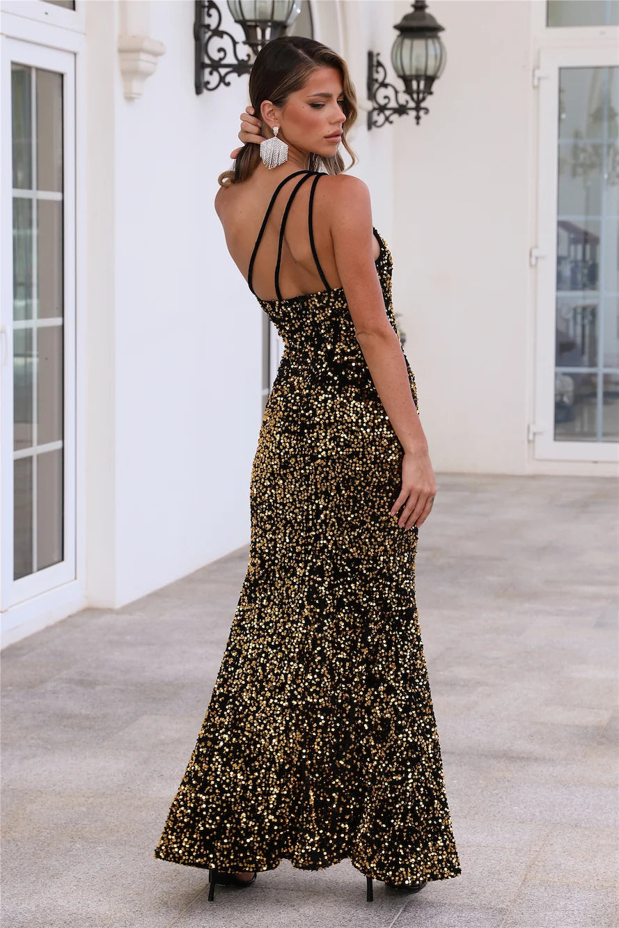Golden Days Dancing Maxi Dress Green