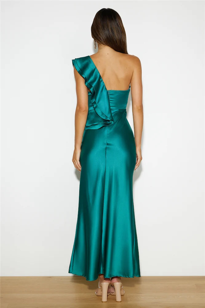 Midnight Silk Midi Dress Blue