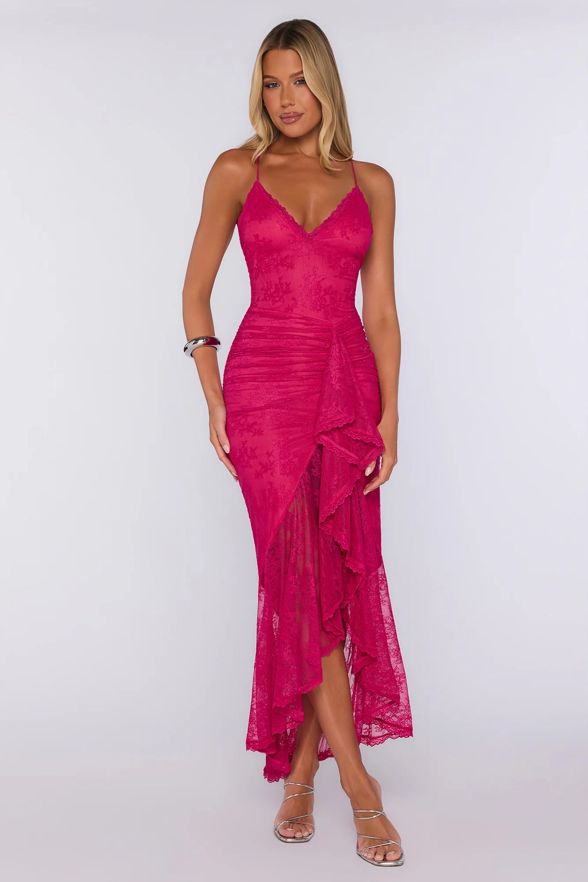 Lace Dreamer Maxi Dress Fuchsia