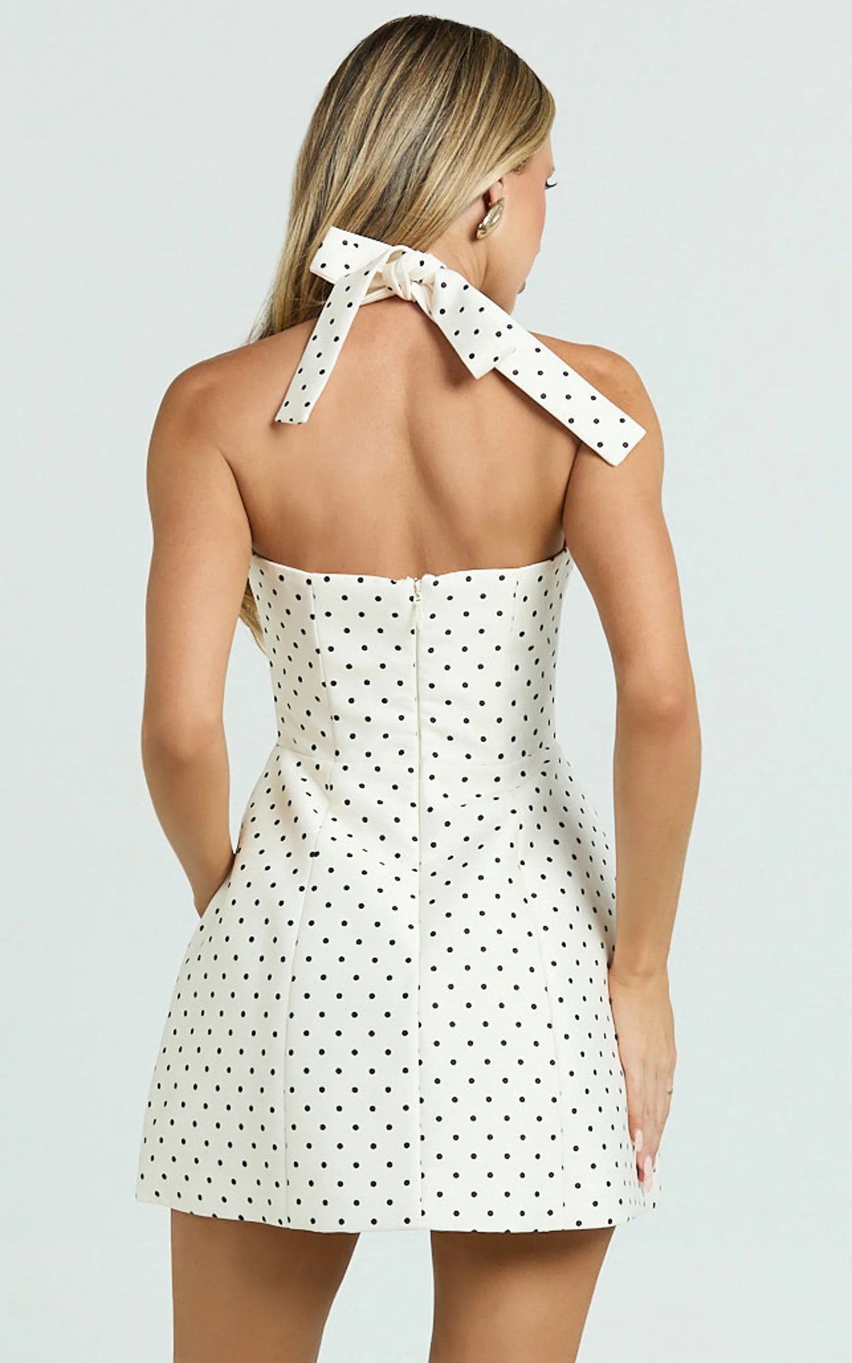 Dante Mini Dress - Halter Neck Tie Tulip Skirt Dress in Pink