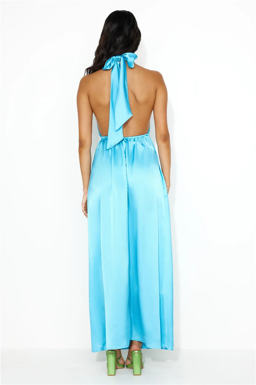 Exciting Event Satin Maxi Dress Pink