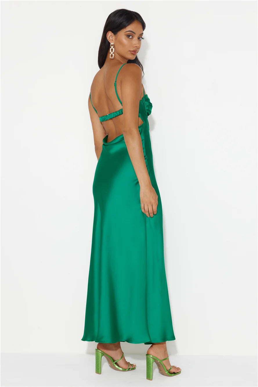 Winery Wedding Satin Maxi Dress Lilac