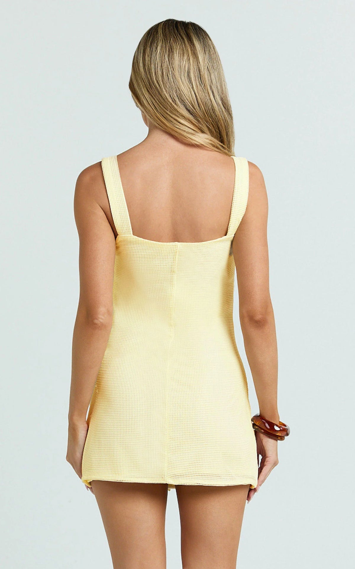 Sienna Mini Dress - Square Neck Floral Embroidered A Line Dress in White