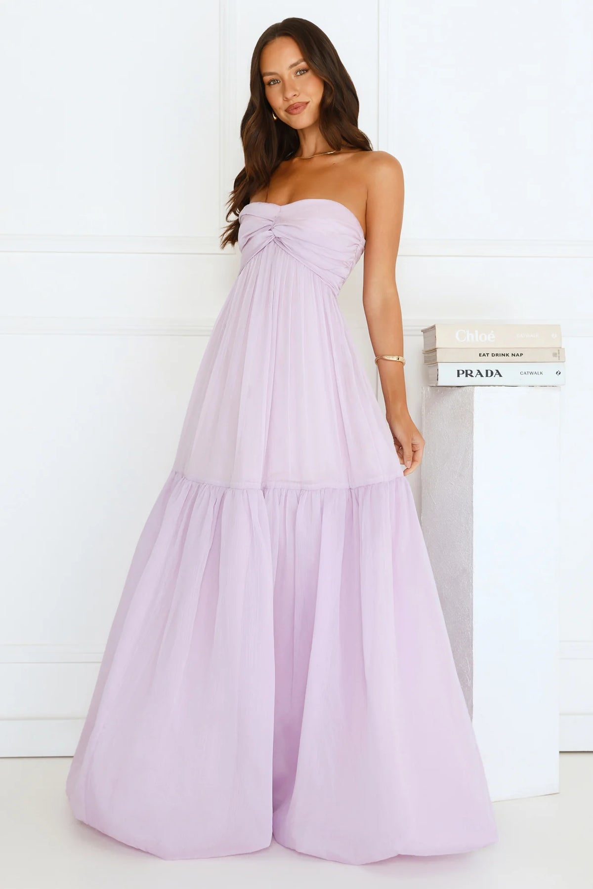 Unforgettable Style Strapless Maxi Dress Pink