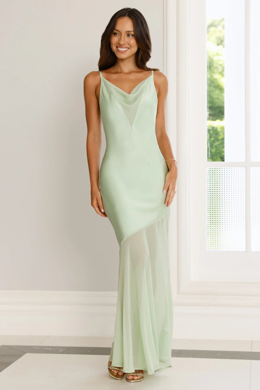 Elegant Simplicity Satin Maxi Dress Navy