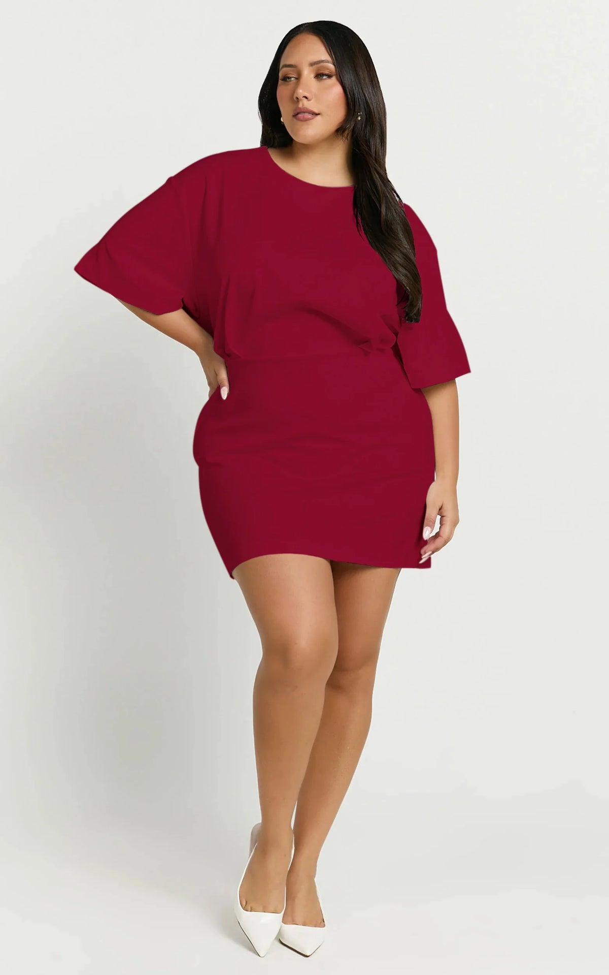 Karyna Mini Dress - Short Sleeve Boxy T-shirt Dress in Black