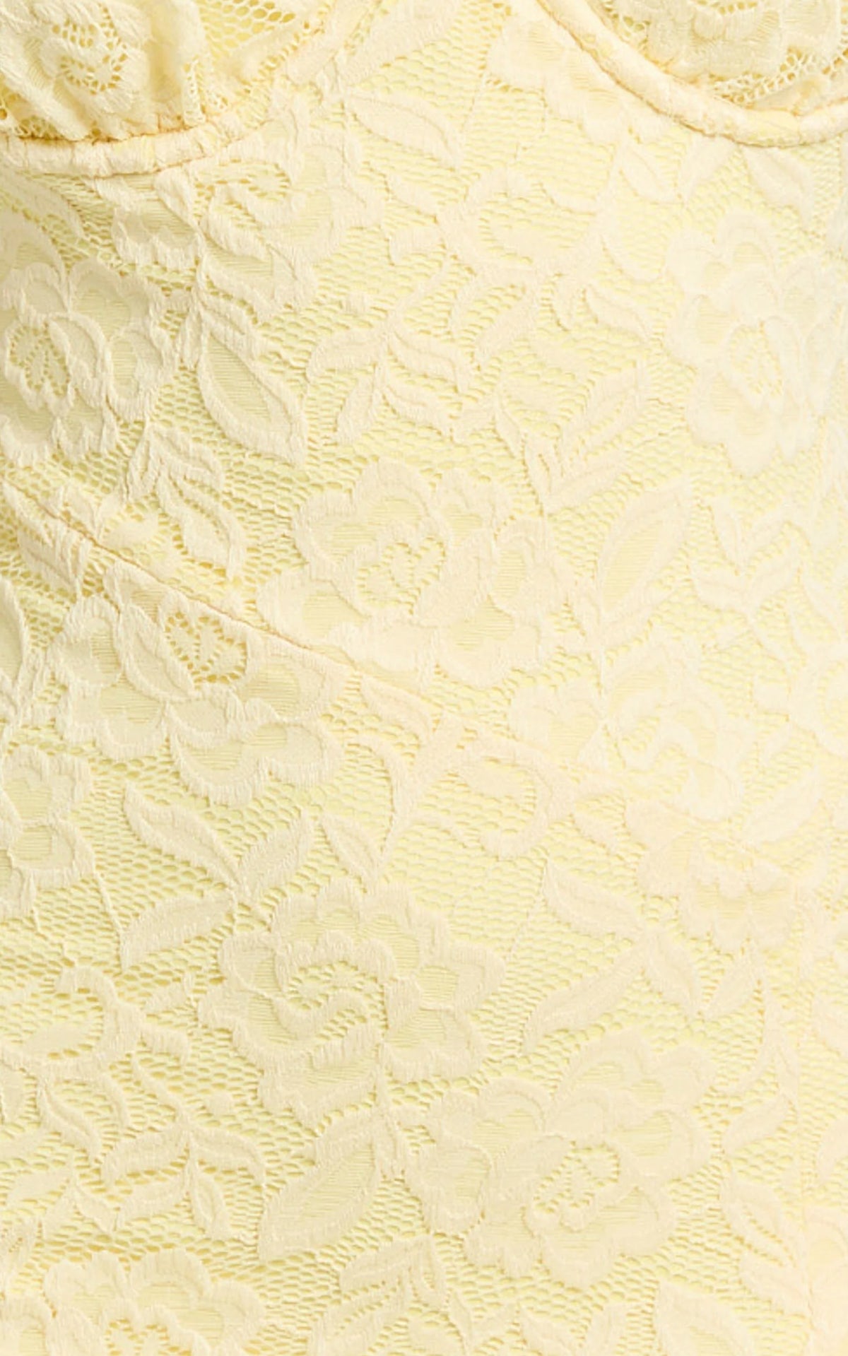 Judai Mini Dress - Lace Off Shoulder A Line Dress in Lemon