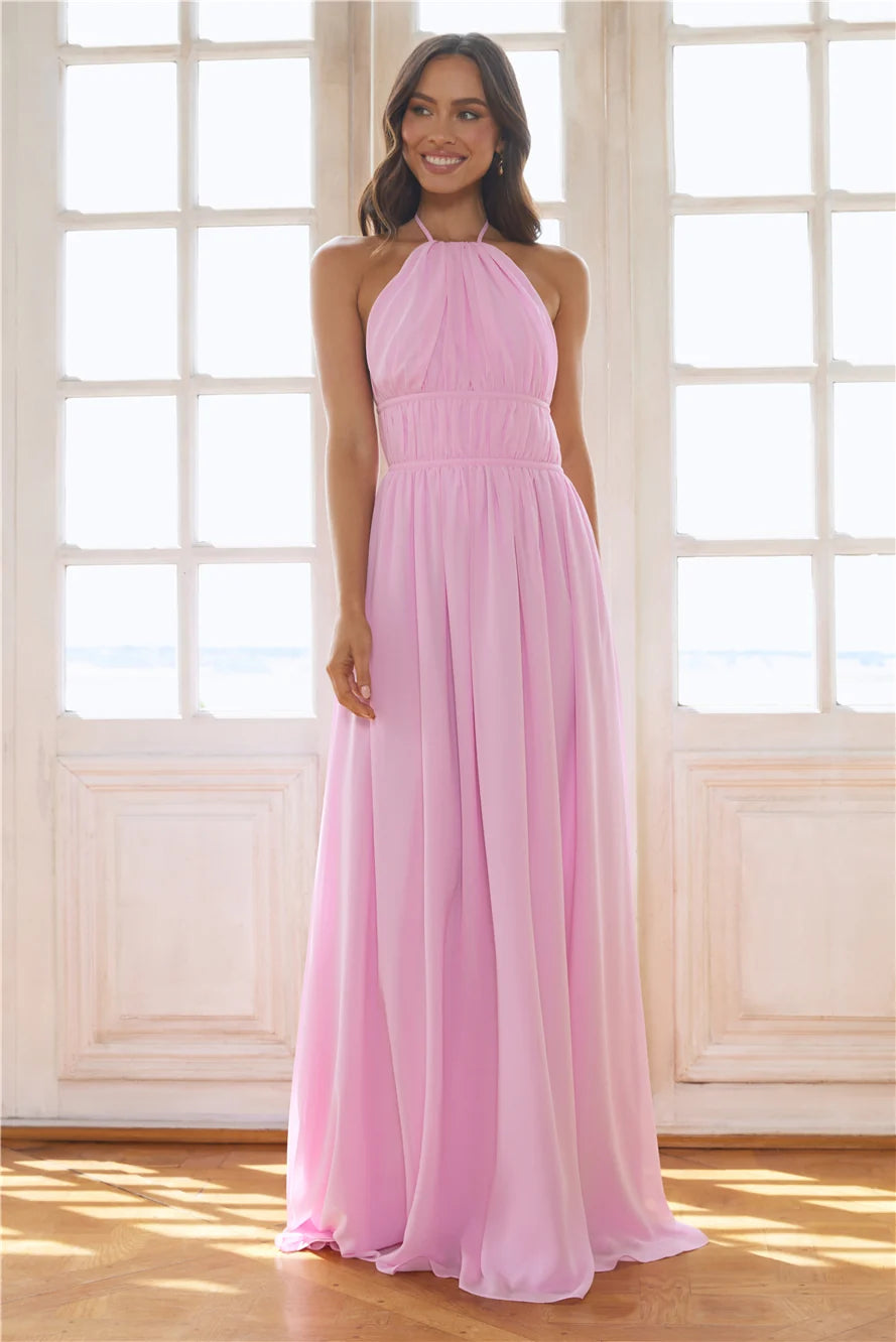 Luxuriously Stylish Halter Maxi Dress Black