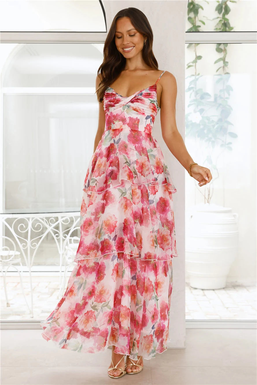 Starflower Breeze Maxi Dress Orange