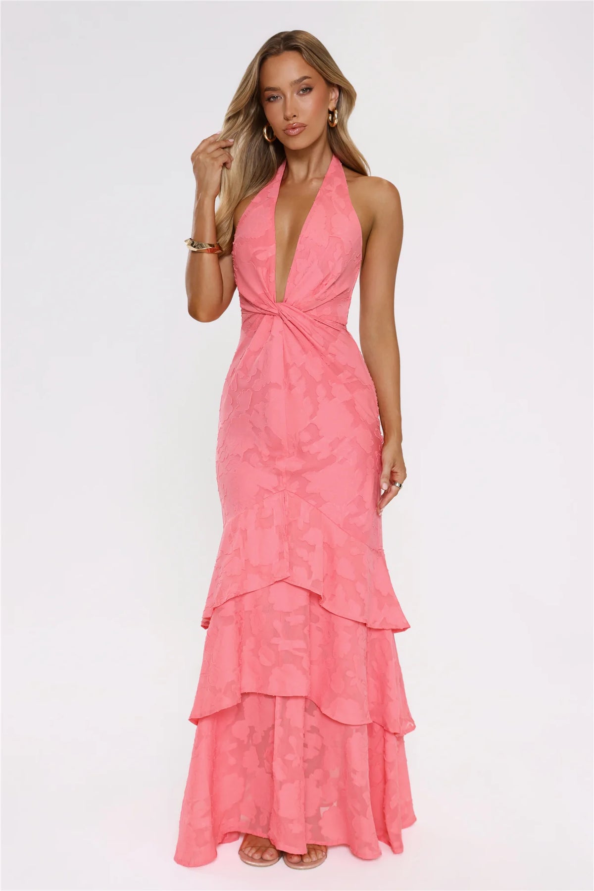 Take The Chance Halter Maxi Dress Sage