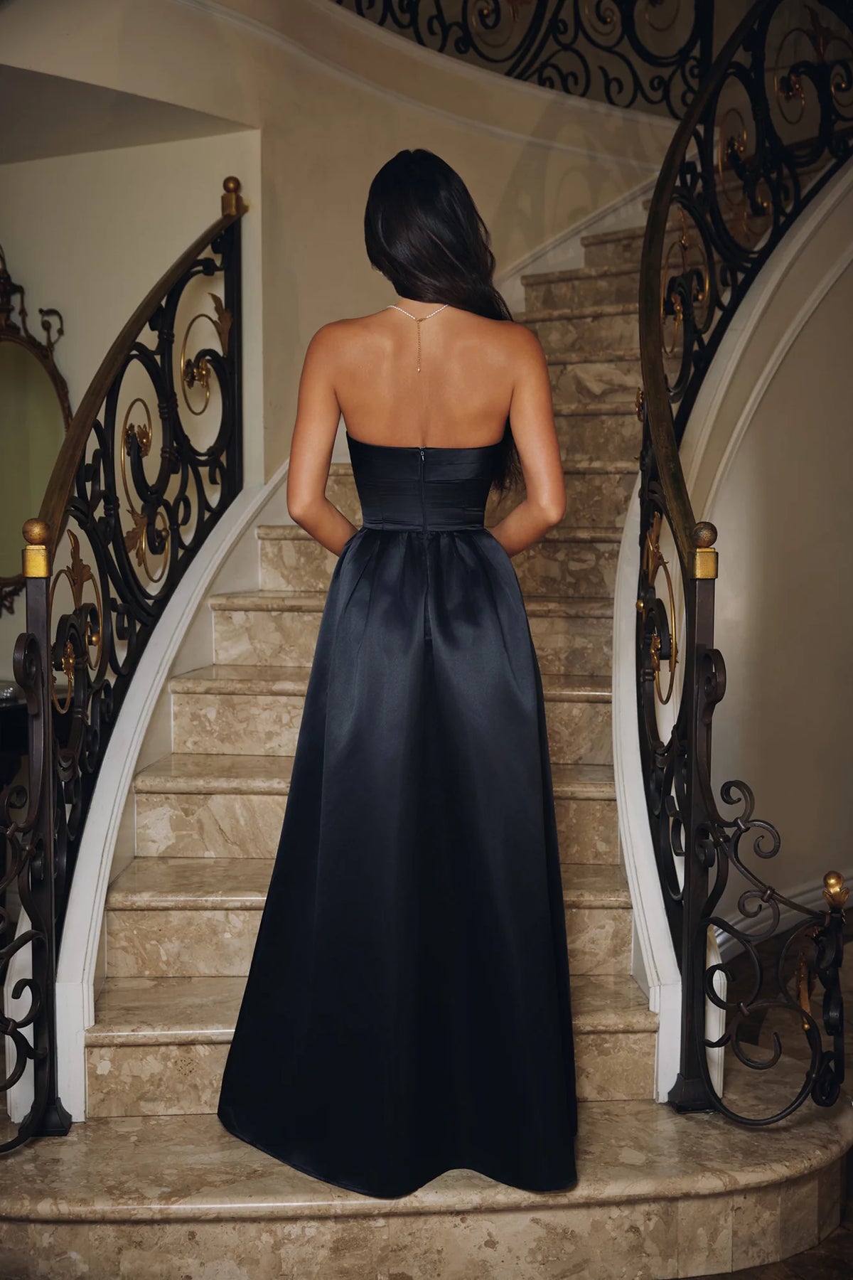 Elegance In Motion Strapless Maxi Dress Rose
