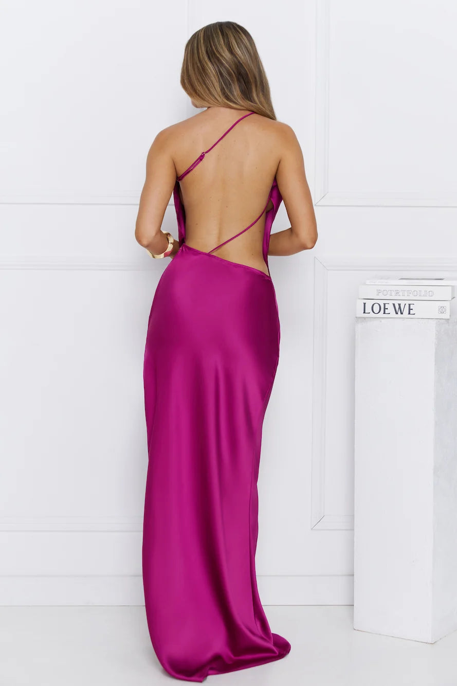 About That Bling Satin Maxi Dress Black