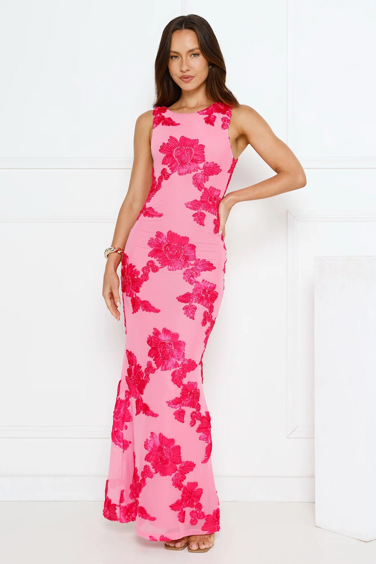 Vibe To It Mesh Maxi Dress Yellow