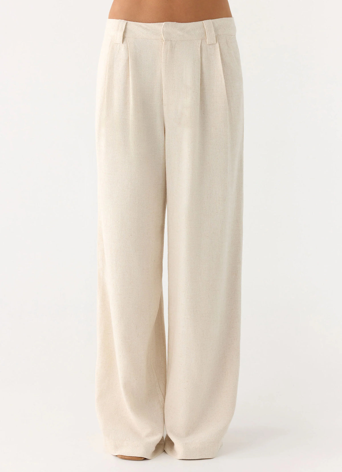 Delong Low Rise Linen Pants - Oatmeal