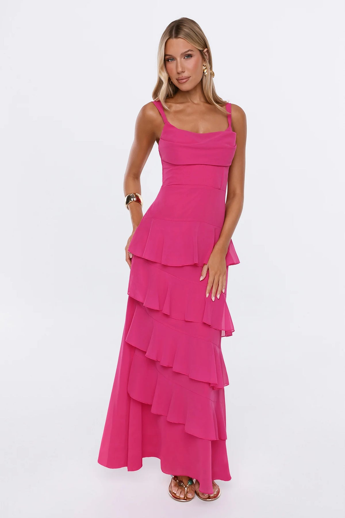 Mood Right Now Maxi Dress Magenta