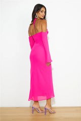RUNAWAY Desiree Midi Dress Fuchsia