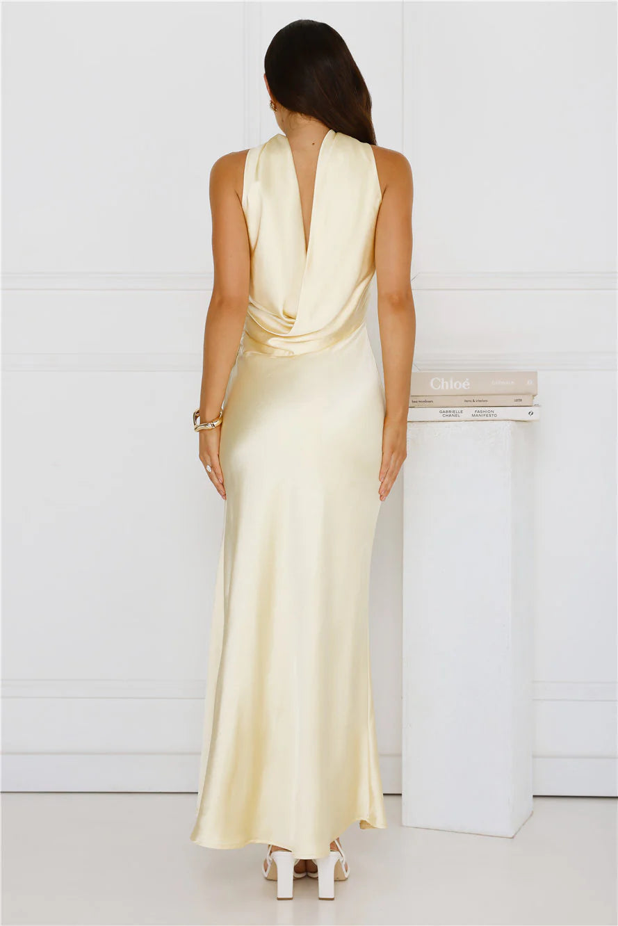Precious Pearl Satin Maxi Dress Pink
